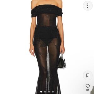 michael costello x revolve black dress